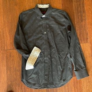 Black paisley print Robert graham button down L
